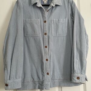 L.L. Bean Light Blue Corduroy Shirt Jacket